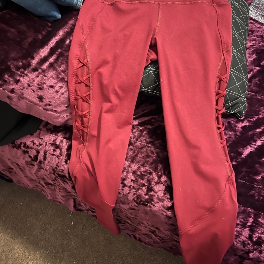 Victoria's Secret Burgundy Sport Leggings
